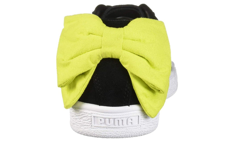 (WMNS) PUMA Suede Bow Block Casual Leisure Board Shoes Black 367453-03