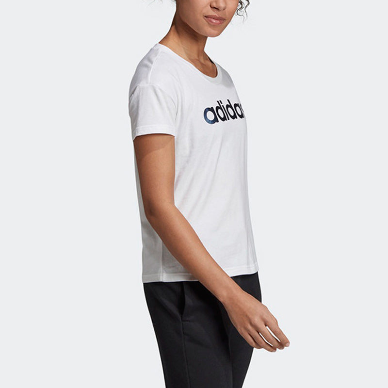 (WMNS) adidas Foil Graphic T-Shirt Asia Sizing 'White Black' EI4575