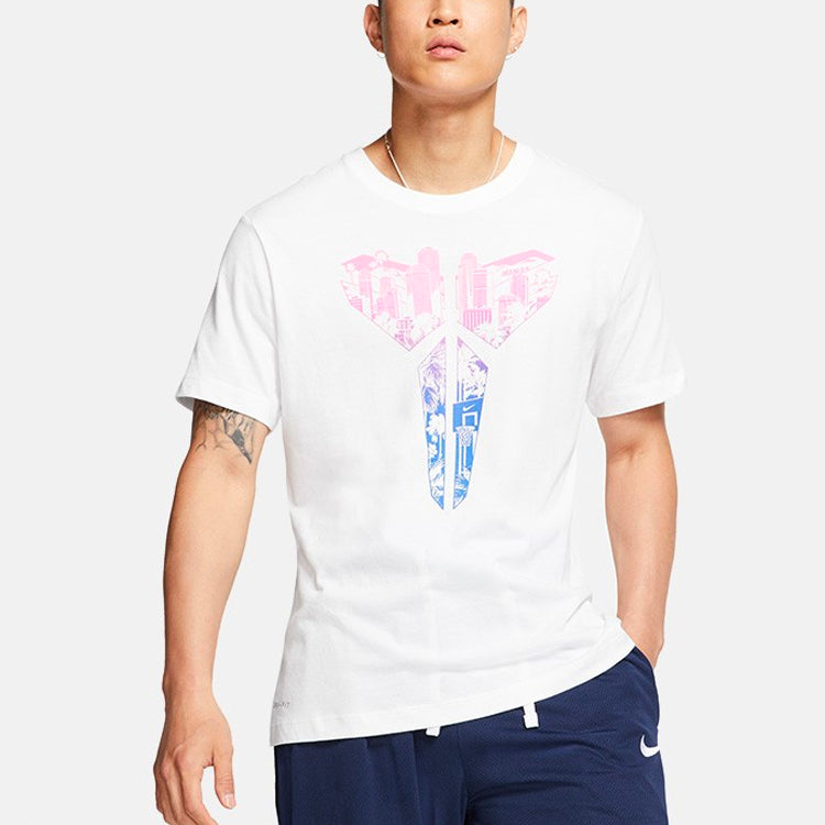 Nike Dri-fit Kobe Logo Athleisure Casual Sports Short Sleeve White BV8333-100