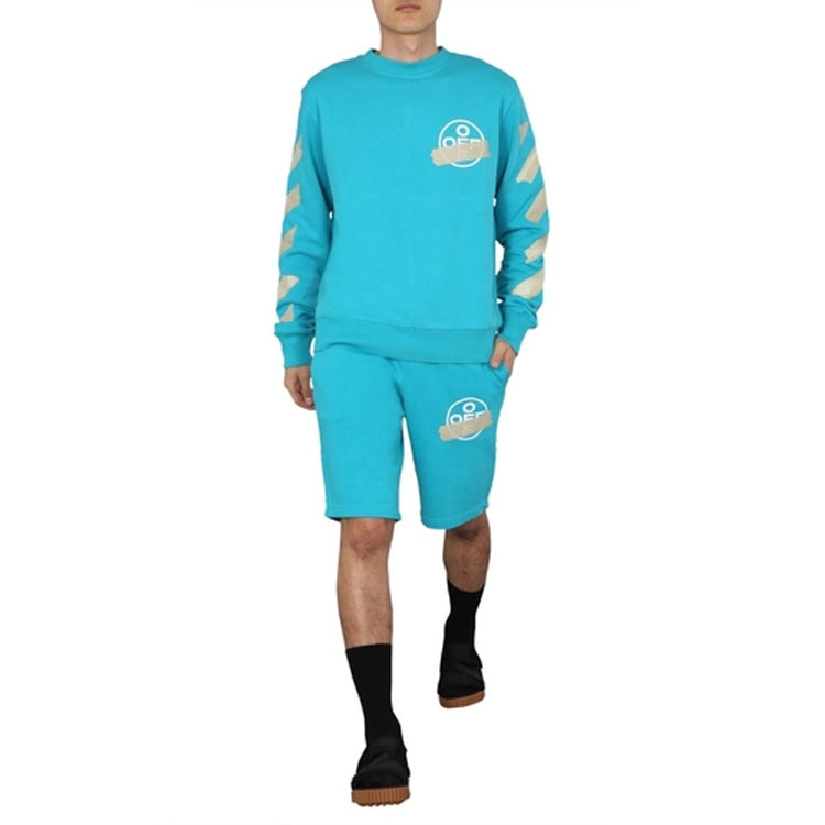 Off-White Tap Arrows Printing Sweater Men Blue OMBA025R20E300023948