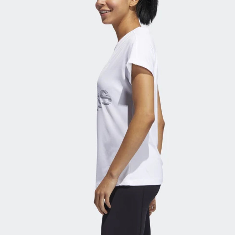 (WMNS) adidas Training Sports Round Neck Short Sleeve 'White' EB4501