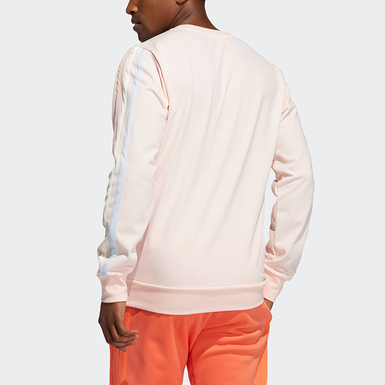 adidas Decorate Cr Basketball Casual Sports Stripe Round Neck Pink GU0508