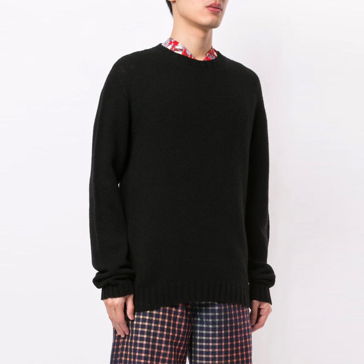 Palm Angels Wool Back Embroidered Logo Crew Knit 'Black' PMHE027F20KNI0011001