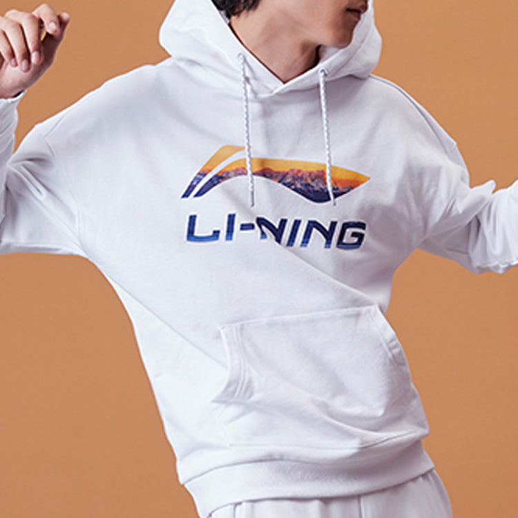 Li-Ning New York Fashion Week Classic logo Printing Couple Style Hoodie 'White' AWDP837-1