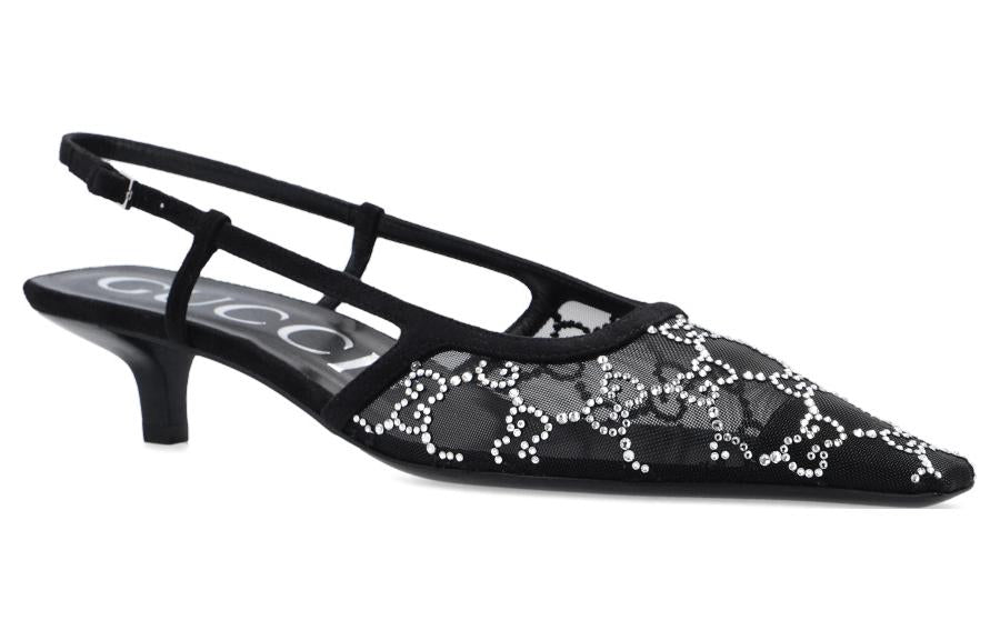 (WMNS) Gucci GG slingback pump 'Black' 675829-F13A0-1000