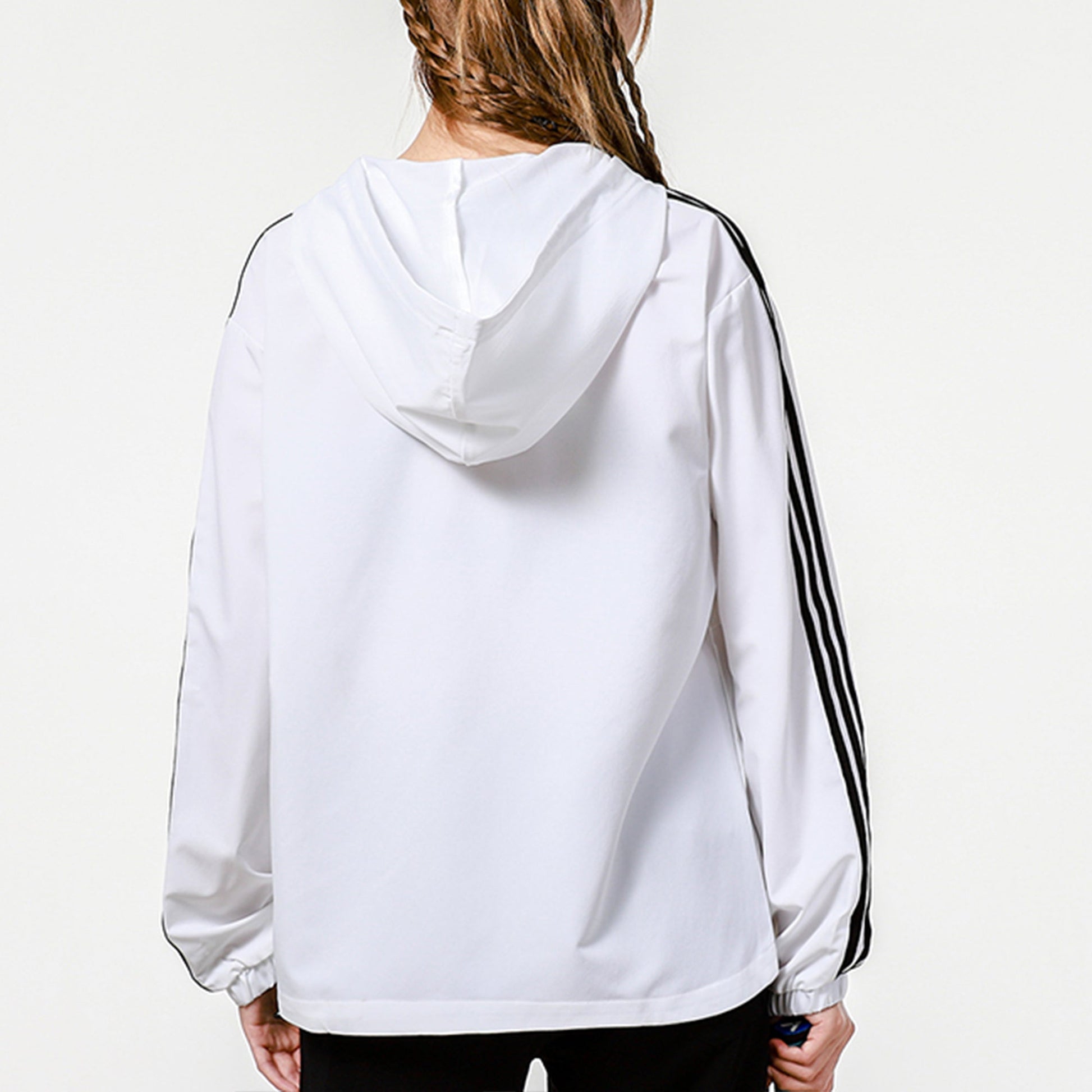 (WMNS) adidas neo Training Sports Stripe Loose Hooded Jacket White H36745