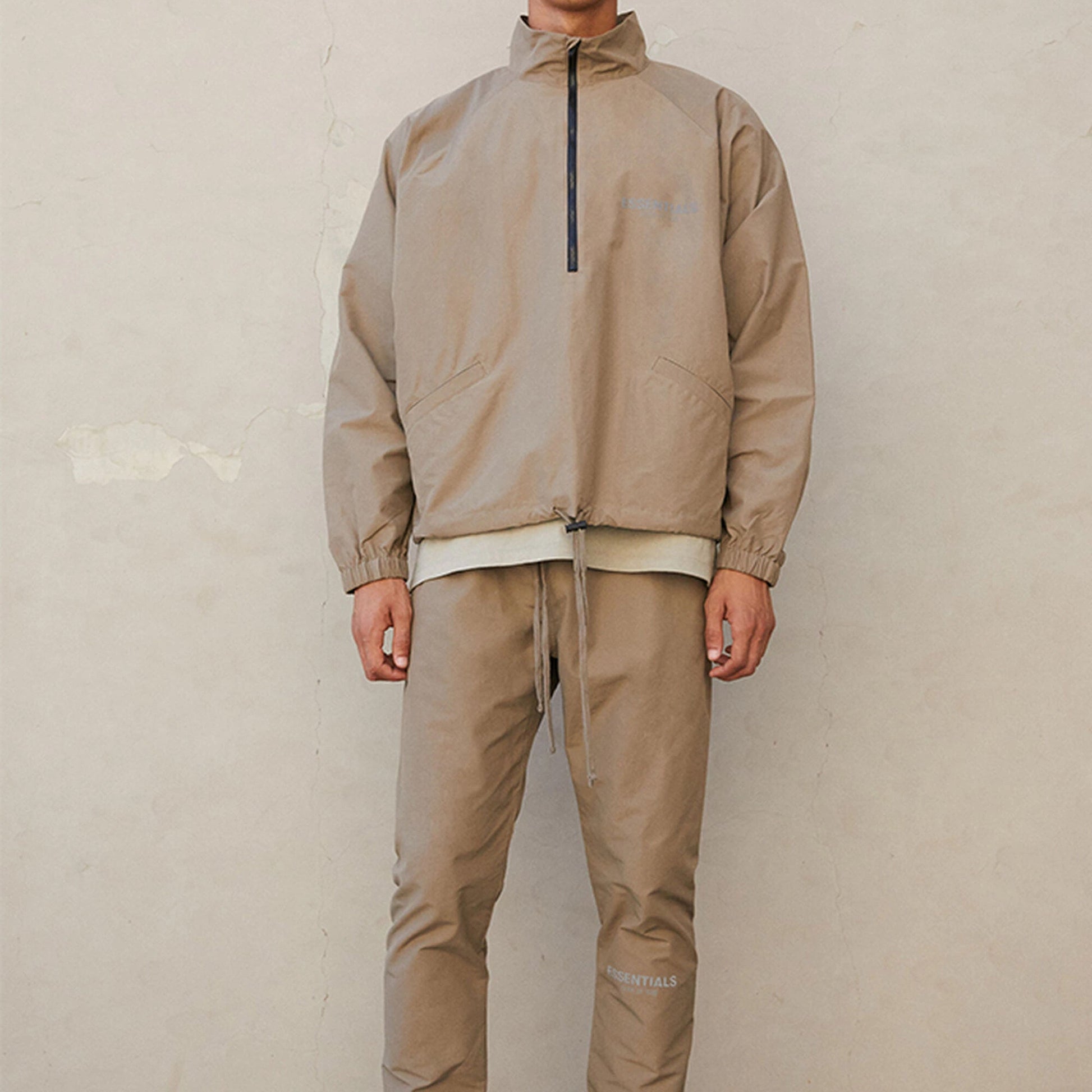 Fear of God Essentials FW21 Half Zip Track Jacket Harvest FOG-FW21-017