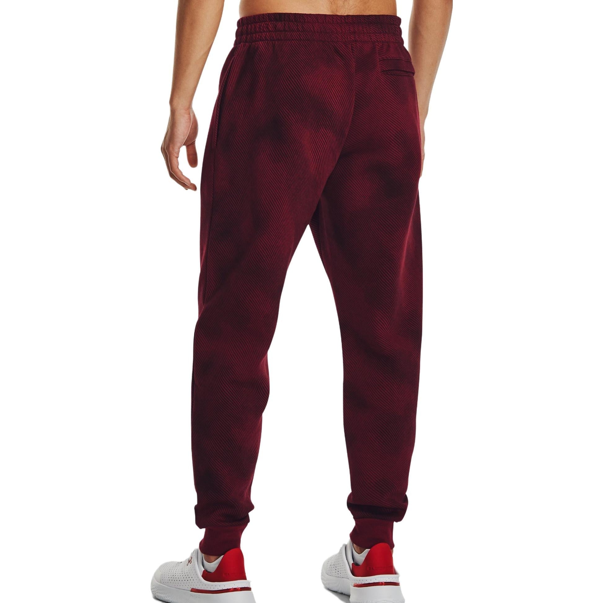 Under Armour Rival Fleece Printed Joggers 'Burgundy' 1379777-600