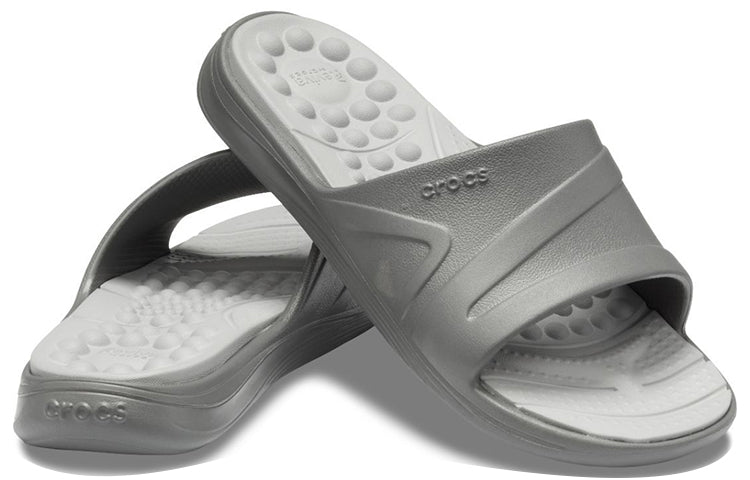 Crocs Reviva Cozy Non-Slip Flat Sports Slippers Unisex Gray 205546-0DV