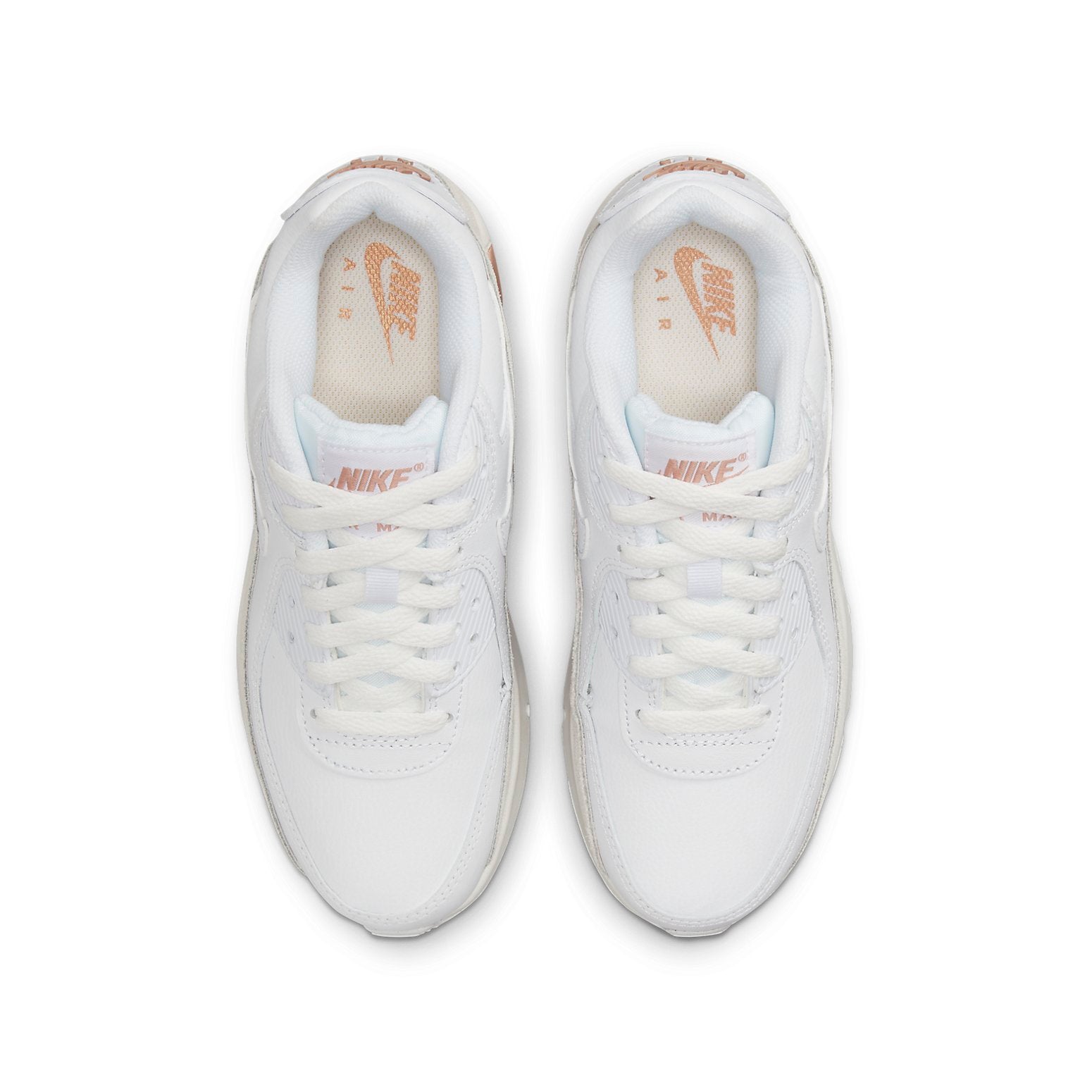 (GS) Nike Air Max 90 Leather 'White Metallic Red Bronze' CD6864-117