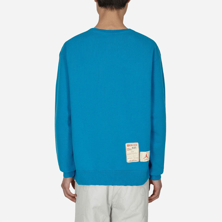 Air Jordan x union Crossover SS22 Logo Solid Color Sleeve Sports Round Neck Asia Edition Blue DJ9523-483