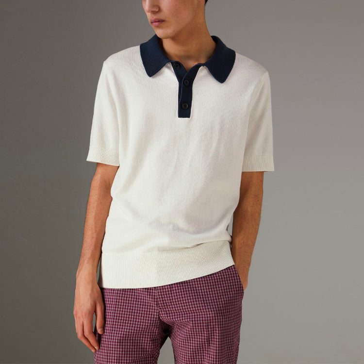 Men's Burberry Casual Short Sleeve Polo Shirt White 40684431