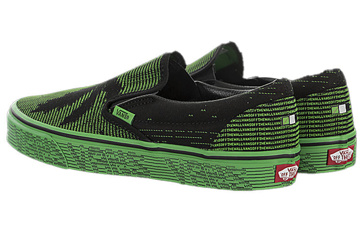 Vans Unisex Classic Slip-On Sneakers Black/Green VN0A38F7VMQ