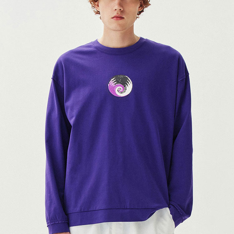 FILA Minimalistic Casual Knit Tops Couple Style Purple F71U048205F-PU