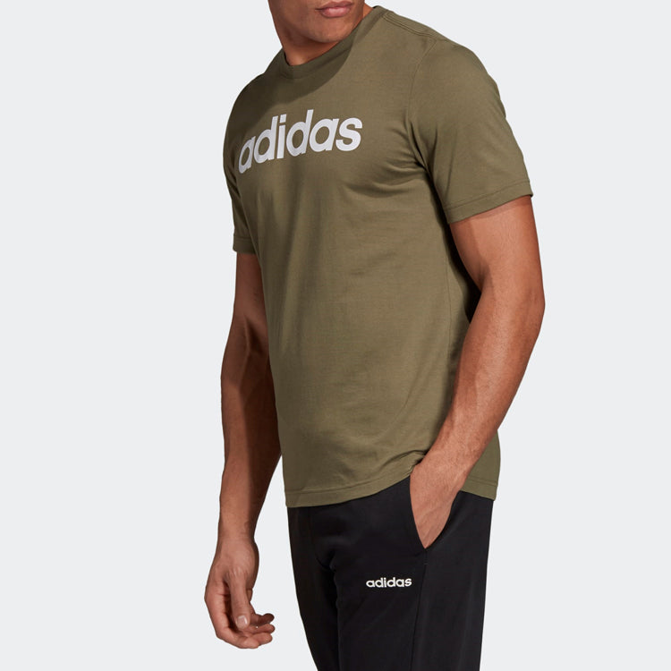 Men's adidas LIN TEE Sports Stylish Khaki Brown DU0412