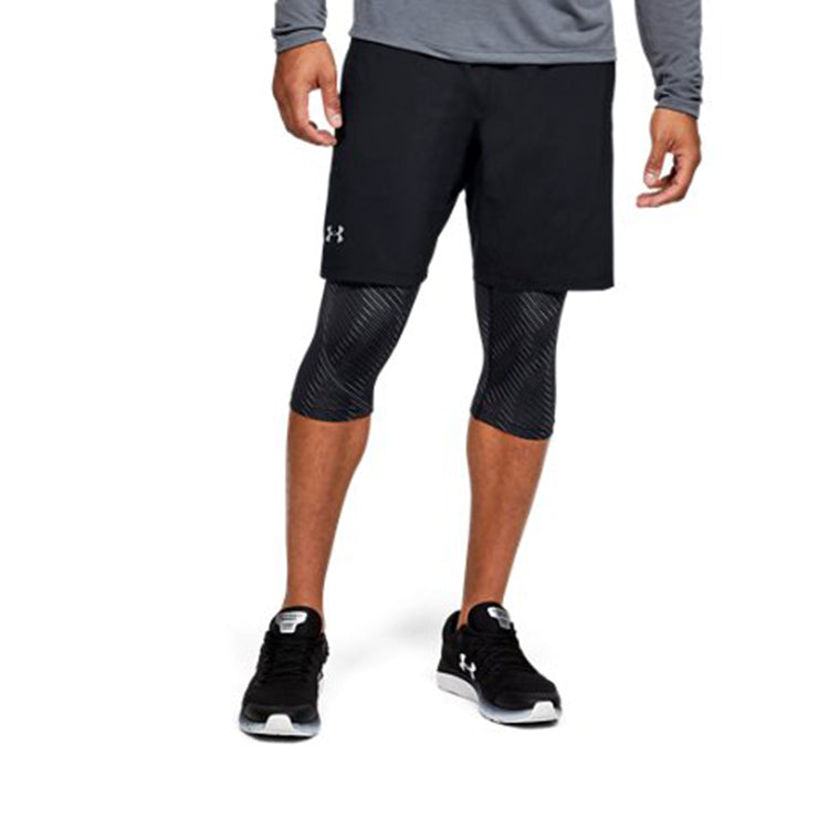 Under Armour Launch SW Long 2-in-1 Logo Shorts 'Black' 1355480-001