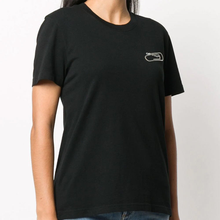(WMNS) Off-White Printing Black T-Shirt OWAA049E20JER0031001