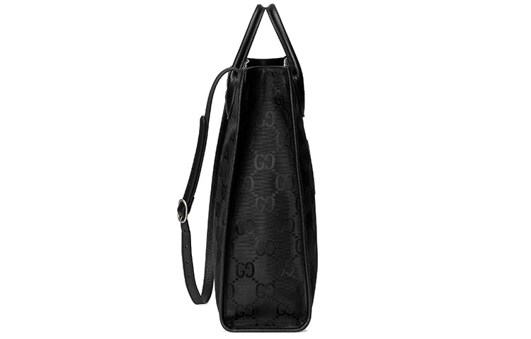 Gucci Off The Grid OTG Environmental Friendly Series Logo Leather Logo Nylon Large Capacity handbag Black 630355-H9HAN-1000