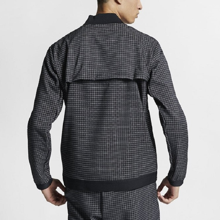Nike Athleisure Casual Sports mesh Stand Collar Woven Jacket Black AR1579-010