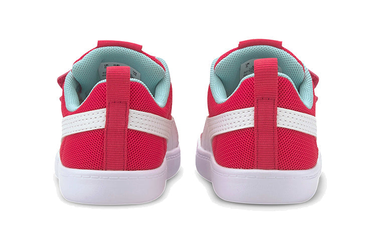 (TD) PUMA Courtflex V2 Mesh Sneakers White/Pink 371759-02