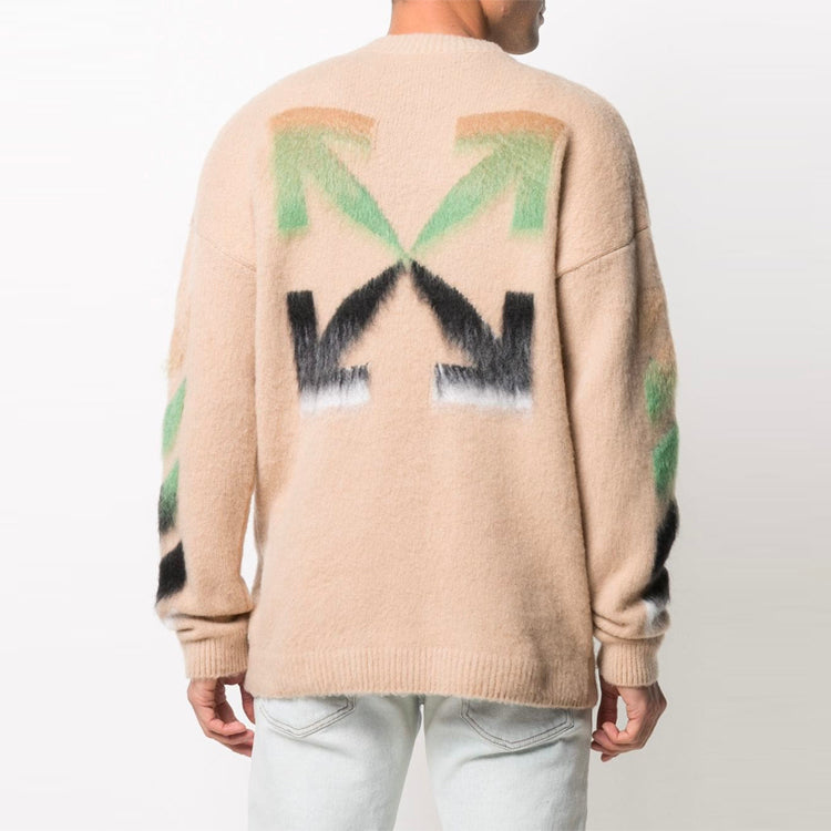 Off-White SS21 Gradient Arrow Printing Wool Knitting Brown OMHA036R21KNI0016284