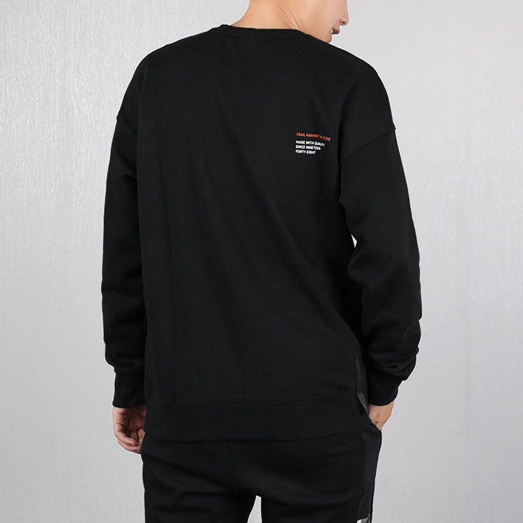 PUMA Alphabet Logo Printing Fleece Lined Round Neck Black 597200-01