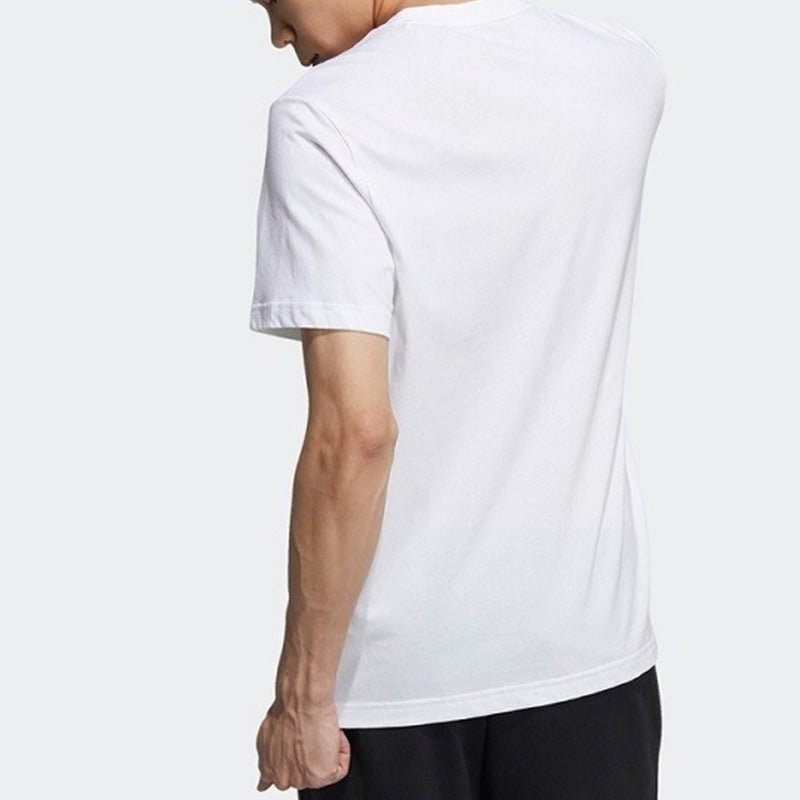 adidas neo M Ce Logo T1 Logo Printing Sports Round Neck Training Short Sleeve White GP4885