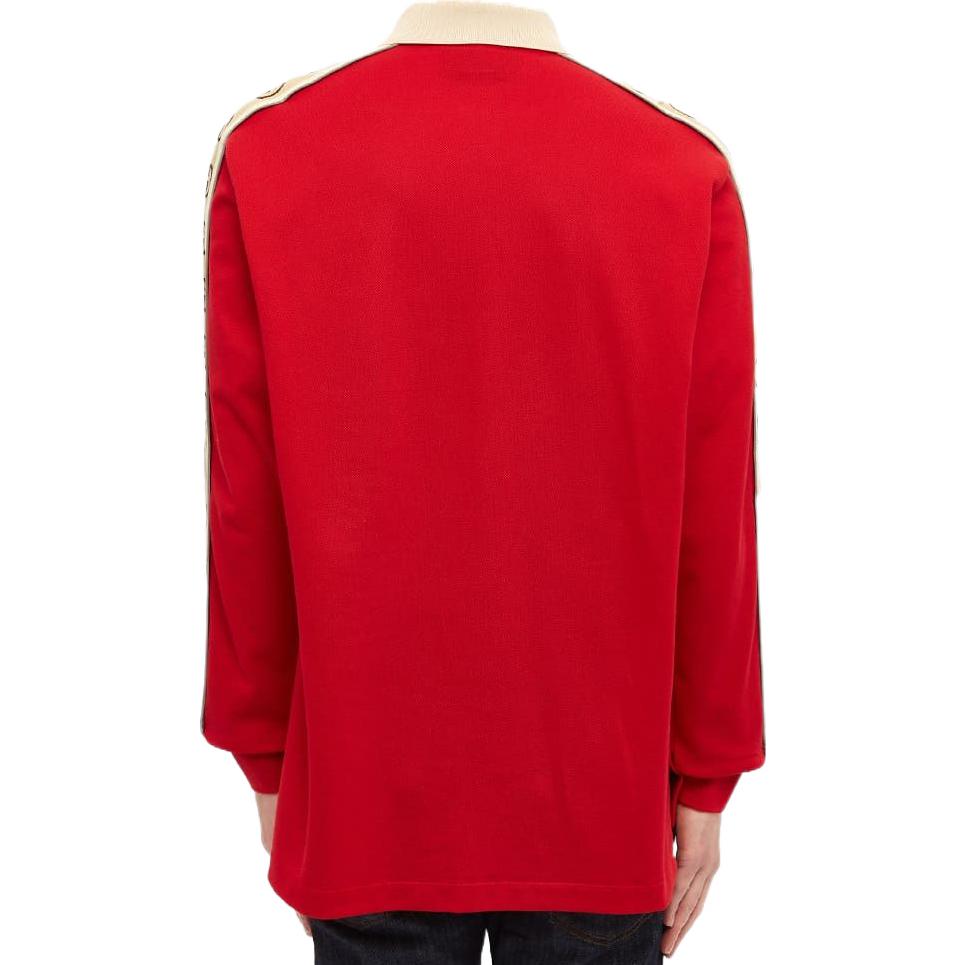 Gucci Long Sleeve Polo With Interlocking G Stripe 'Red' 598955-XJB0Q-6057