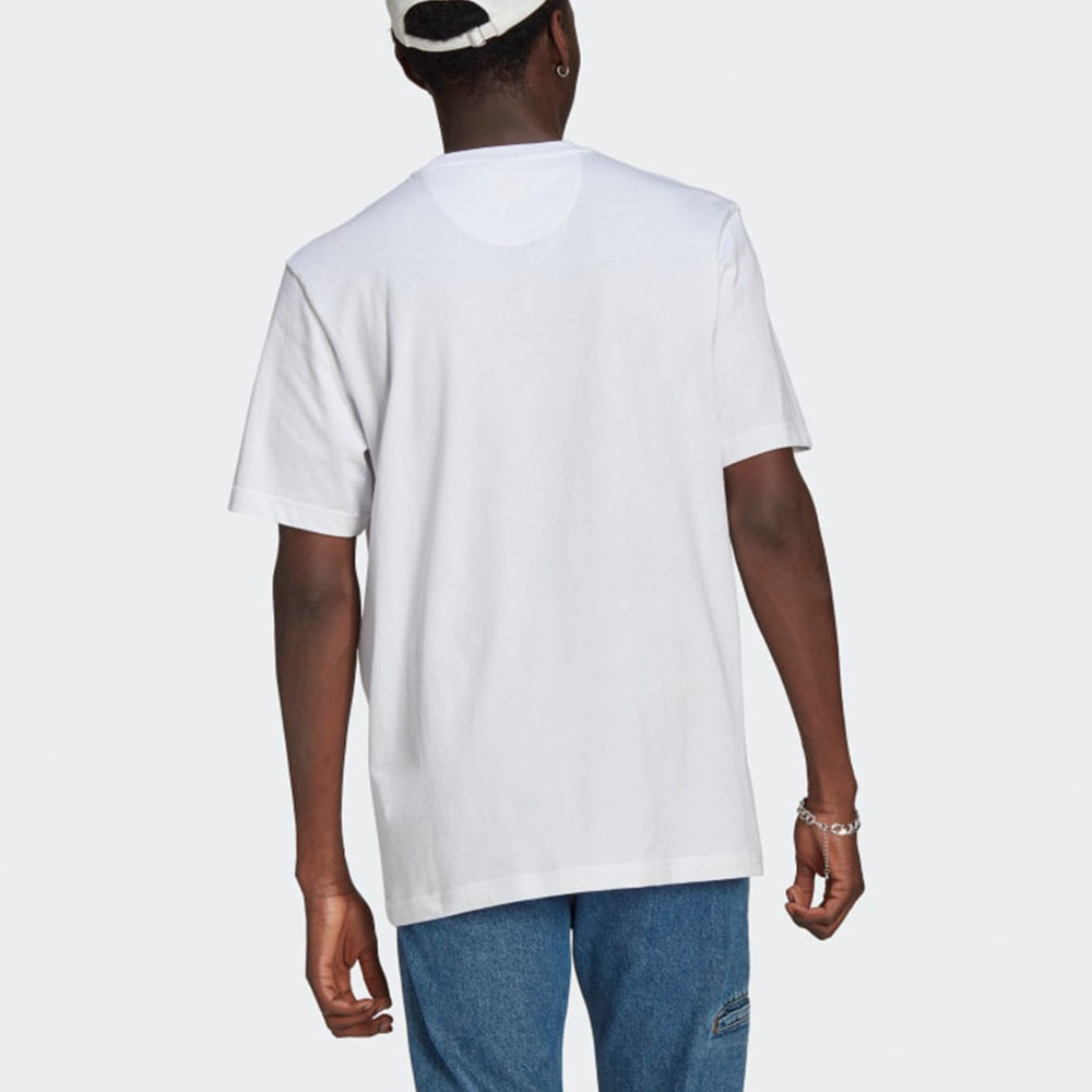 adidas originals MENS Loungewear Adicolor 3d Casual Sports Crew-neck Short Sleeve White GN3547