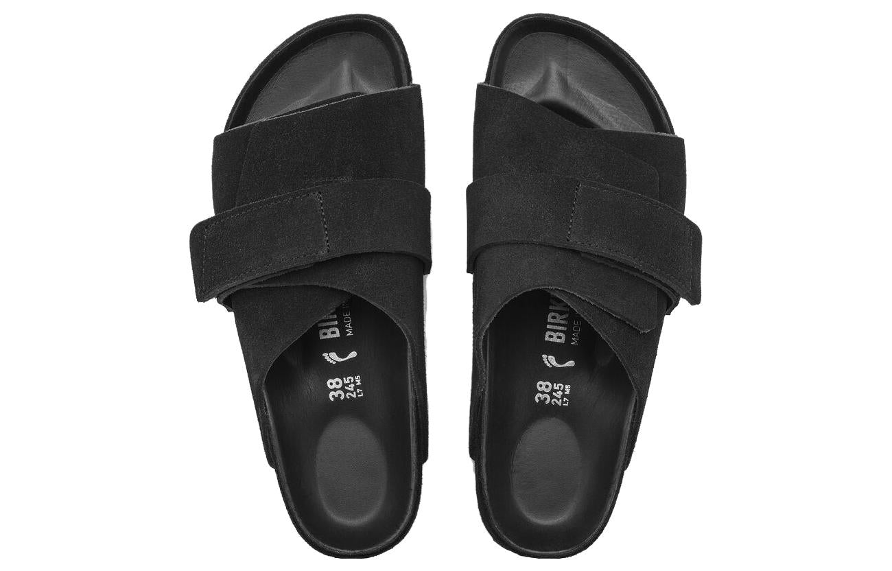 Birkenstock Kyoto Suede Leather Sandals 'Black' 1022317