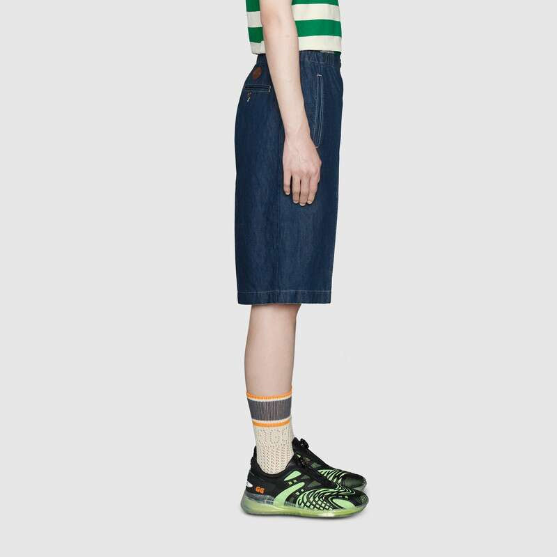 Gucci Stone Mill Washed Denim Bermuda Shorts For Men Navy 626424-XDA8V-4759