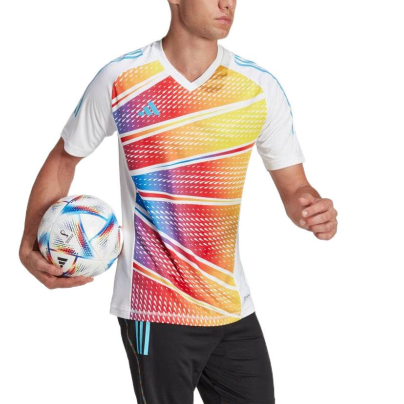adidas Tiro 23 Pro Short Sleeve Graphic Jersey 'White Multicolour' HN7016