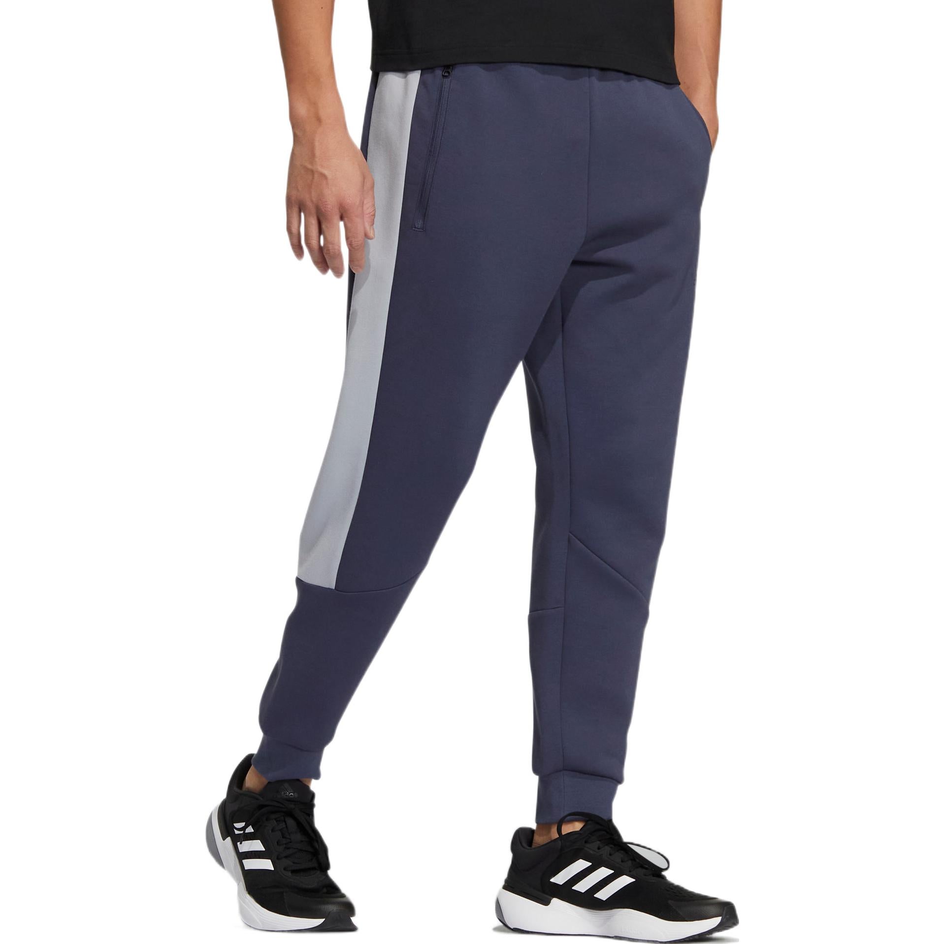 Men's adidas St Blok Knpnt Logo Printing Elastic Waistband Bundle Feet Sports Pants/Trousers/Joggers Blue HM2988