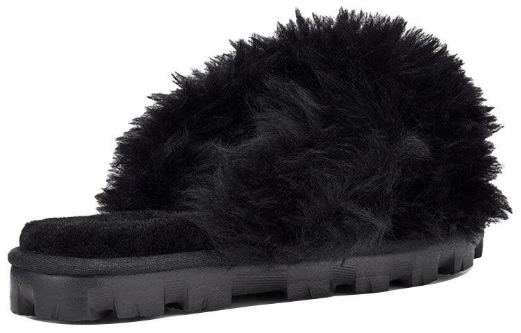 (WMNS) UGG Fuzzalicious Black Slippers 1108917-BLK