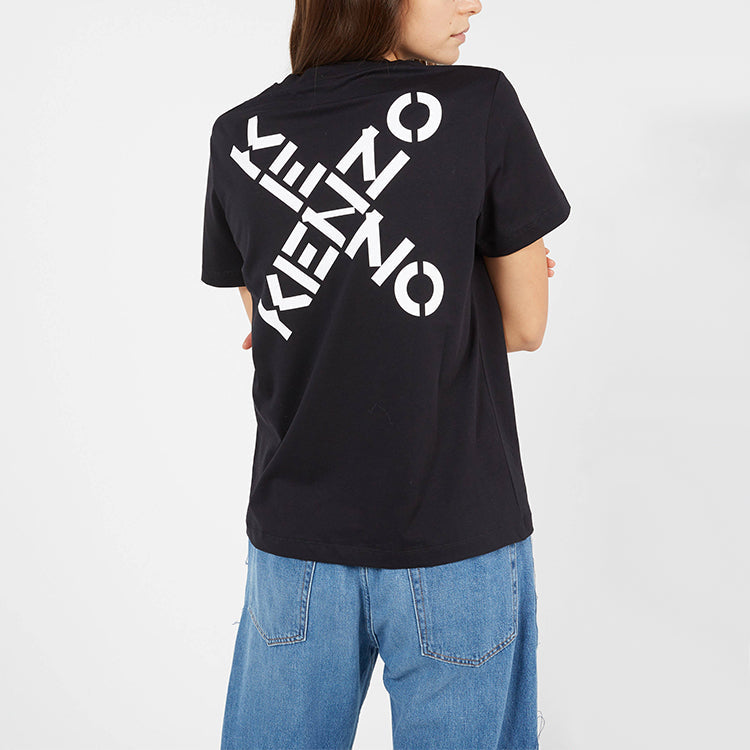 KENZO FW20 Alphabet Logo Printing Loose Short Sleeve Black FA62TS9104SJ-99