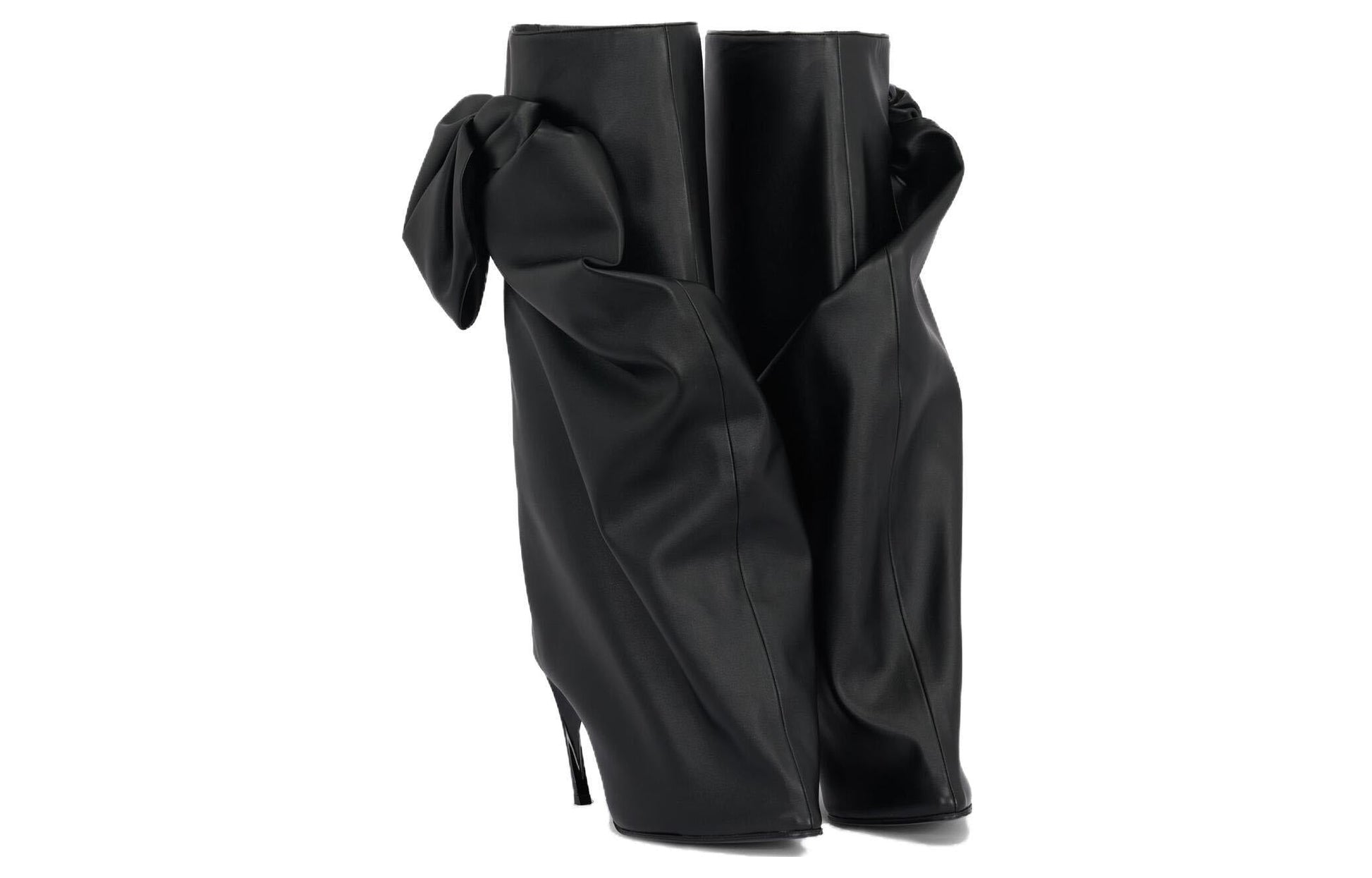 (WMNS) Alexander McQueen Armadillo Bow Boots 'Black' 780669W4XQ11000