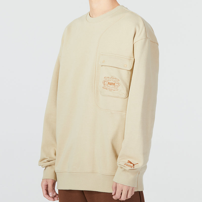 PUMA Das CC Graphic Crew Sweater 'Beige' 539908-12