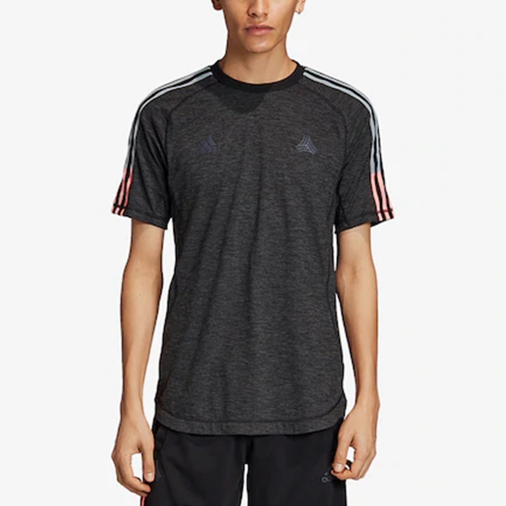 adidas Tan Tec Tee 2 Soccer/Football Training Breathable Sports Short Sleeve Gray FS7181