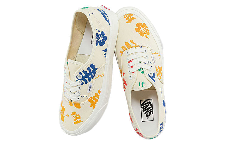 Vans Authentic 44 DX Low Tops Casual Skateboarding Shoes White Multi-Color Printing Unisex 'White Blue Yellow' VN0A5KX4AWD
