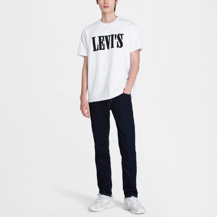 Men's Levis Casual Pure Cotton Round Neck Short Sleeve White 16694-0002