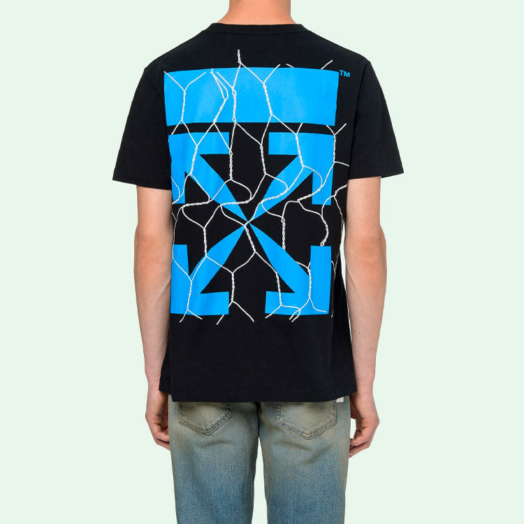 Off-White Green Fence Arrows T-Shirt Arrow Printing Short Sleeve Black OMAA027S201850021030