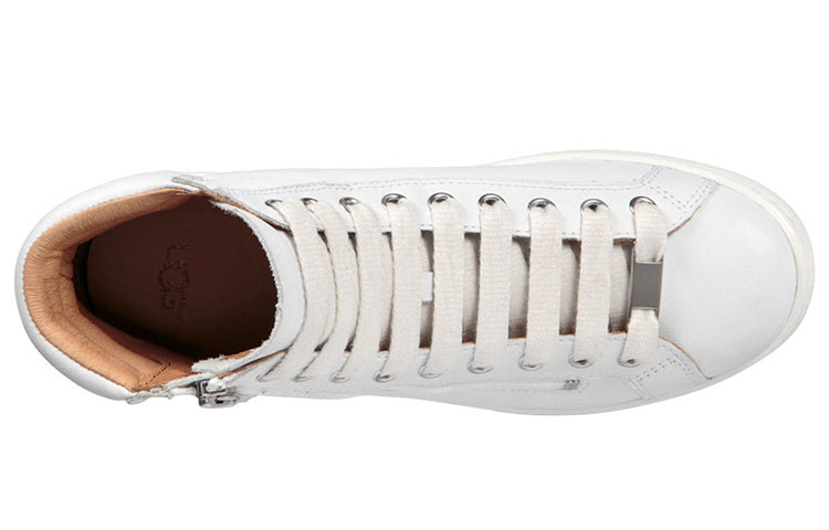 (WMNS) UGG Olive Leather Trainer 'White' 1019663-WHT