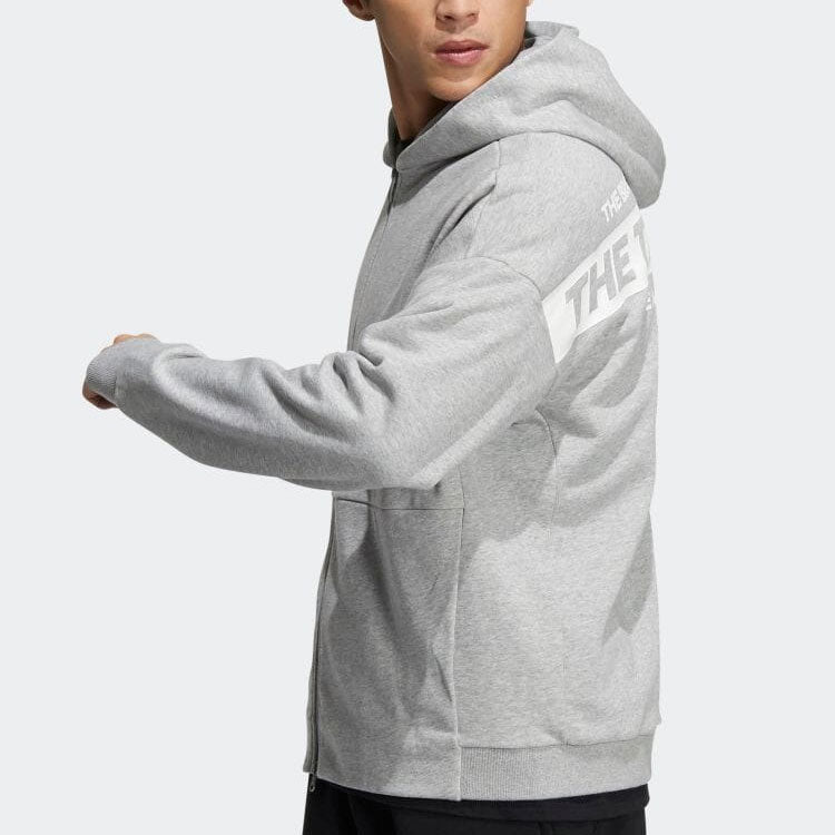 adidas Hooded Full-Zipper Sweatshirt Blue Logo HD0080