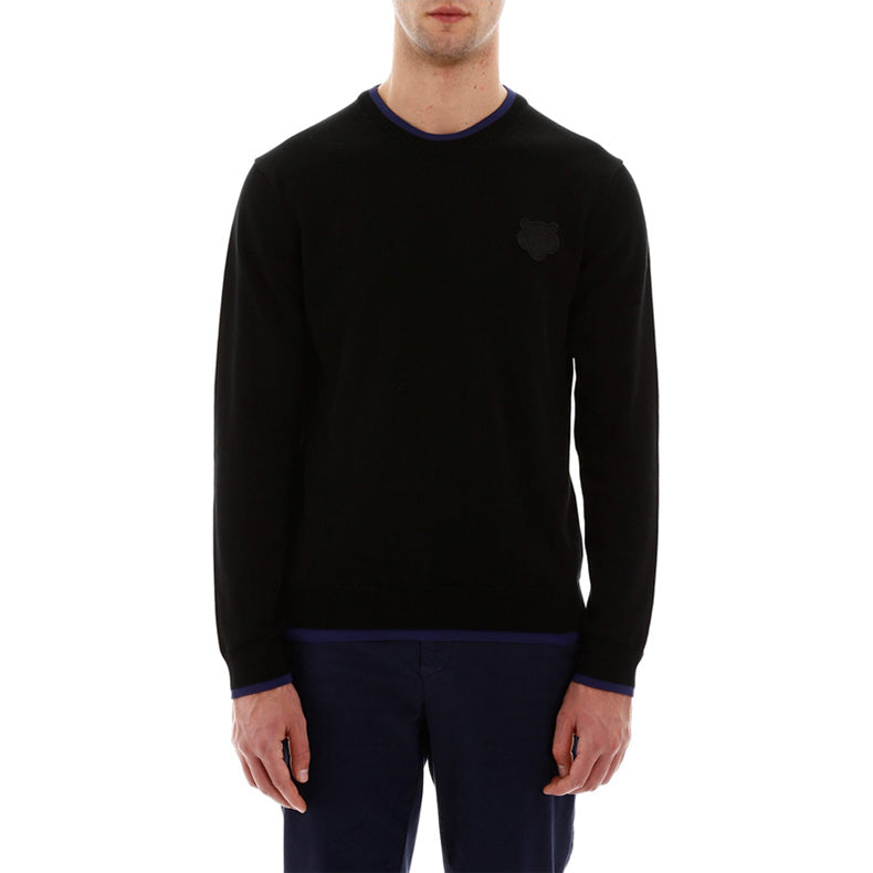Men's KENZO Solid Color Pullover Round Neck Black FA55PU2023AB-99