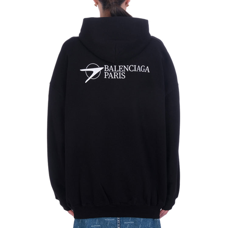 (WMNS) Balenciaga SS21 Logo otton Hoodie 'Black' 620947TKV871070