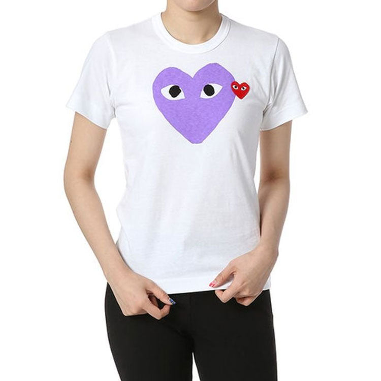 (WMNS) COMME des GARCONS FW25 PLAY Colored Heart Tee 'White' AZ-T105-051-1