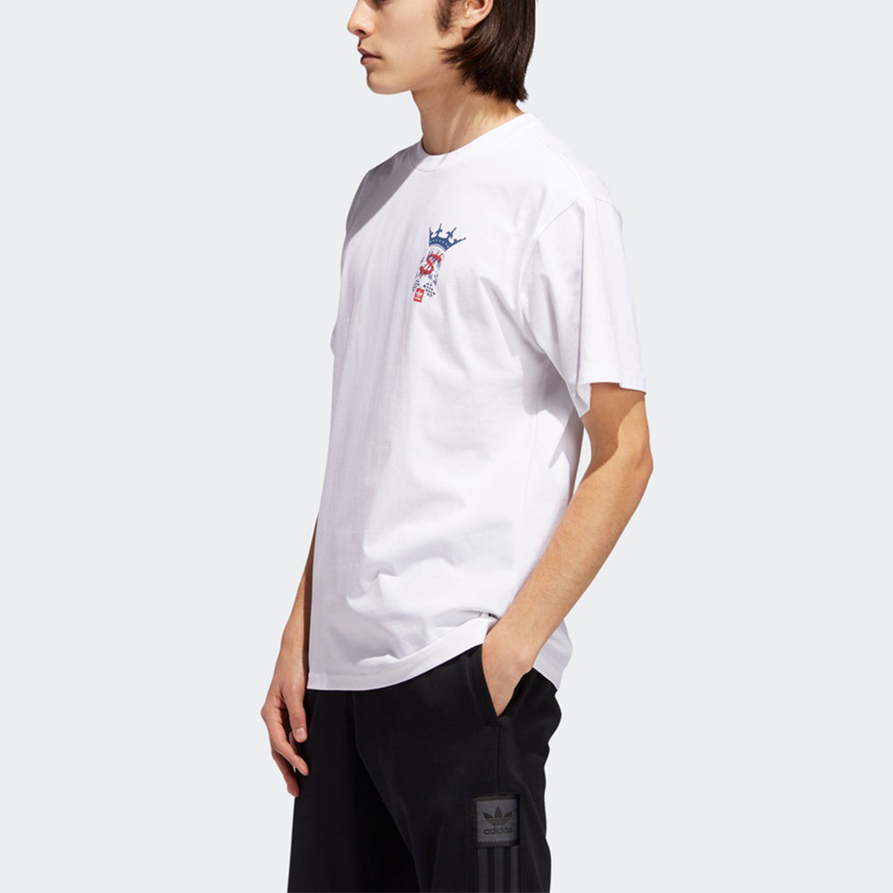 adidas originals Wehaultee Skateboard Printing Sports Round Neck Short Sleeve White EC7294