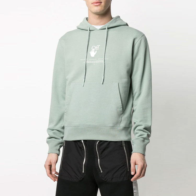 Off-White SS21 Graffiti Logo Printing Green OMBB034R21FLE0055041
