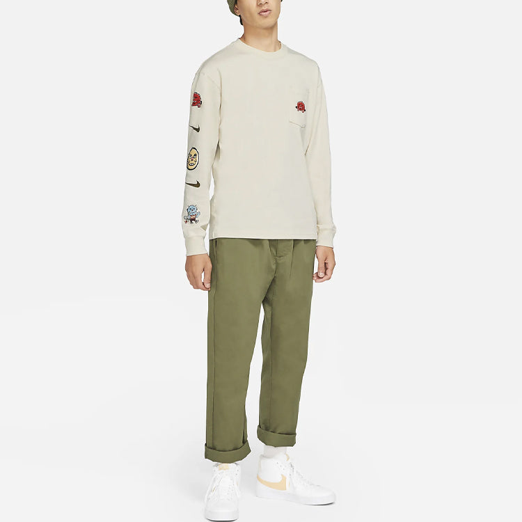 Nike SB Cartoon Logo Printing Pocket Skateboard Long Sleeves Light Brown CZ6176-104