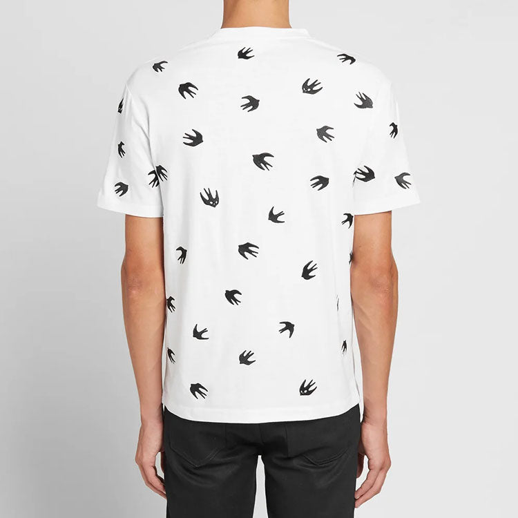 Men's McQ Alexander McQueen Cotton Contrasting Colors Embroidered Short Sleeve White 291571-RMT64-9000